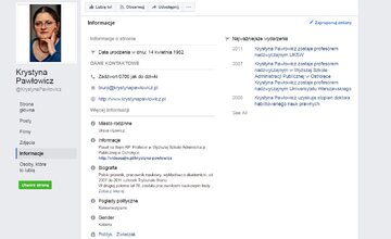 Informacje dot. poseł PiS Krystyny Pawłowicz na&nbsp;Facebooku