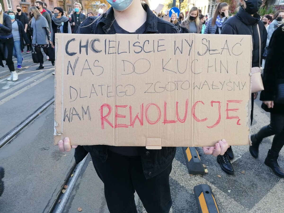 Hasła z protestu w Łodzi 