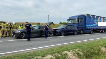 Wypadek na DK16 w Szczepankach