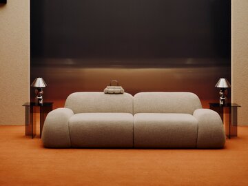 Sofa WOLKE z kolekcji Westwing Collection – rzeźbiarska forma inspirowana kształtem chmury, która definiuje przestrzeń nowoczesnego salonu 