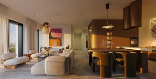 Wizualizacja inwestycji MURANO w&nbsp;Warszawie &ndash; projekt PROFBUD przy ul. Anielewicza, w&nbsp;sąsiedztwie Ogrodu Krasińskich i&nbsp;Muzeum POLIN, zaprojektowany przez BBGK Architekci