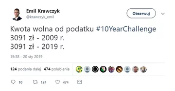 Zestawienie zainspirowane zabawą 10 year challenge 