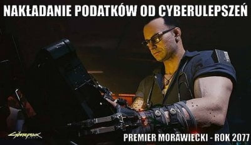 Mem zainspirowany grą Cyberpunk 2077 