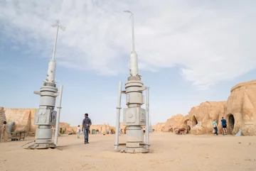 Tunezja. Wioska imitująca krajobraz na Tatooine, opuszczona po nakręceniu „Gwiezdnych Wojen” 