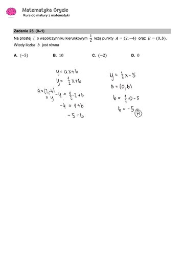 Zadanie 25 &ndash; Matura 2024. Matematyka &mdash; poziom podstawowy, Formuła 2015 &mdash; arkusze z&nbsp;odpowiedziami