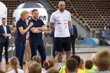 Andrzej Duda i Agata Duda na  Marcin Gortat Camp 