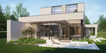 Nowoczesna bryła domu jednorodzinnego, projekt Tissu Architecture 