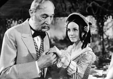 Kadr z filmu „Lalka” 1968. Kadr z filmu „Lalka” w reżyserii Wojciecha Jerzego Hasa, n/z Tadeusz Ordeyg, Elżbieta Starostecka.