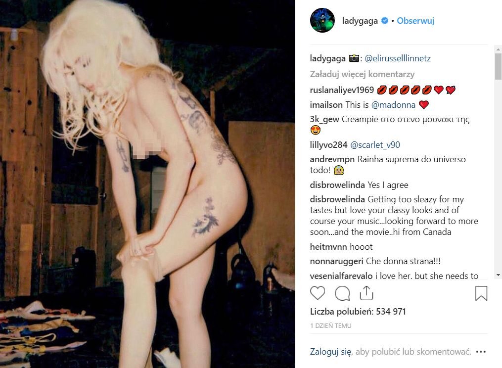 Lady Gaga nago na Instagramie 