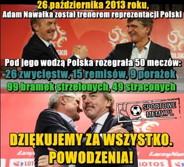 Adam Nawałka odchodzi z reprezentacji Polski - mem 