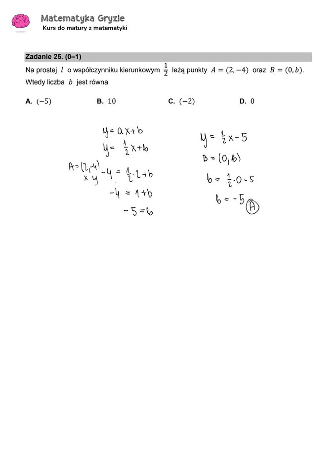Zadanie 25 – Matura 2024. Matematyka — poziom podstawowy, Formuła 2015 — arkusze z odpowiedziami