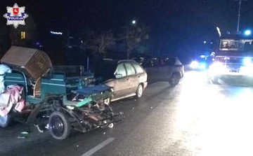 Kierowca volvo uderzył w bryczkę konną 