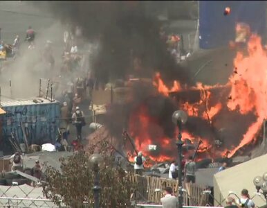 Miniatura: Majdan stanął w ogniu. Płoną namioty i...