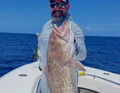 Miniatura: Wędkarz złowił gigantycznego granika....