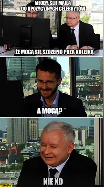 Mem z „Młodym” i Jarosławem Kaczyńskim 