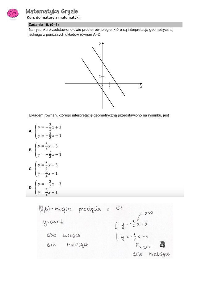 Zadanie 10 – Matura 2024. Matematyka — poziom podstawowy, Formuła 2015 — arkusze z odpowiedziami