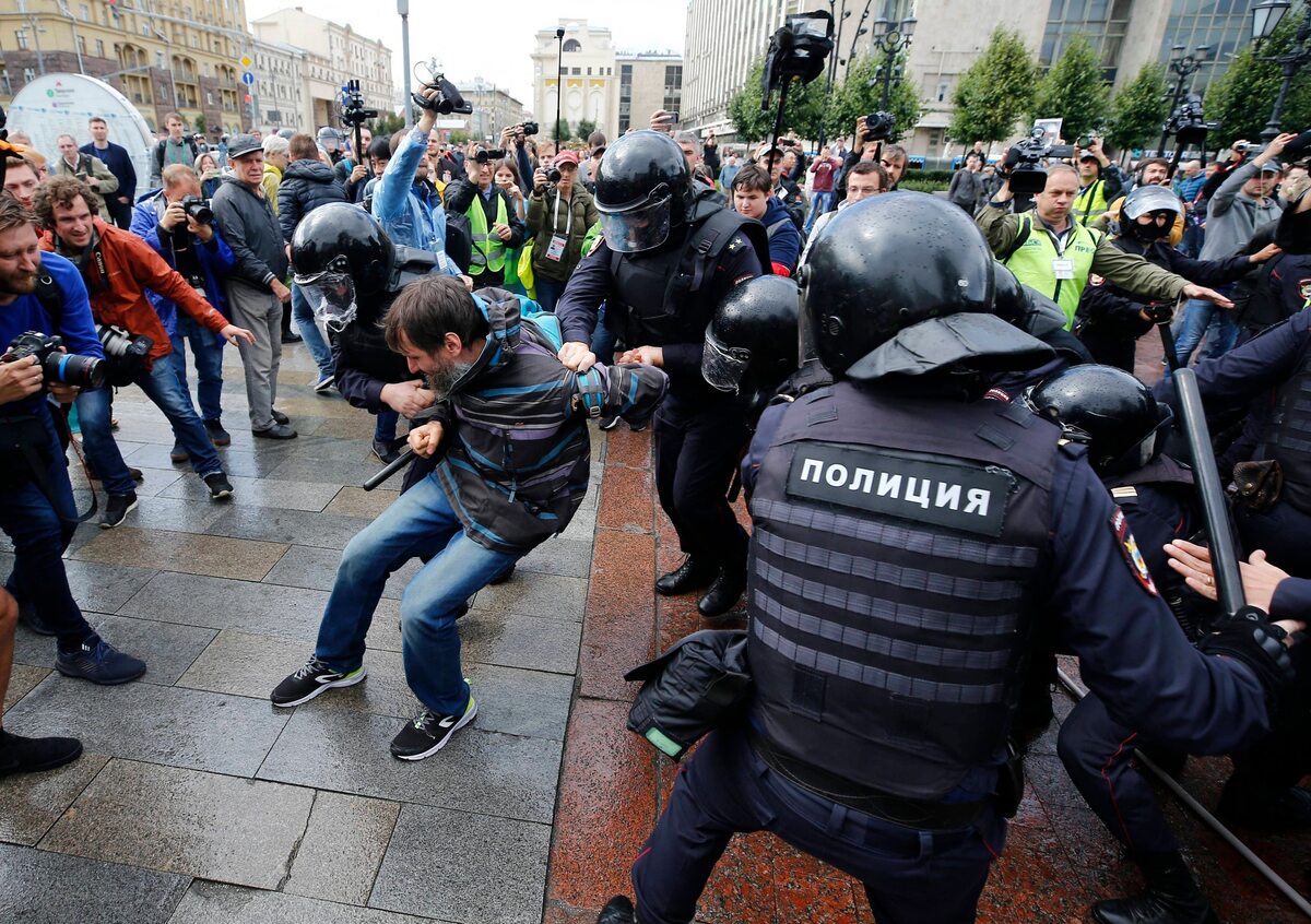 Zatrzymania podczas protestu w Moskwie 