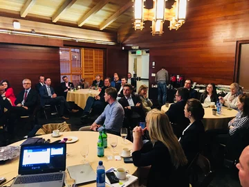 Pierwszy dzień konfernecji Poland Day Uczestnicy podczas pierwszego dnia konferencji Poland Day na uniwersytecie Stanforda