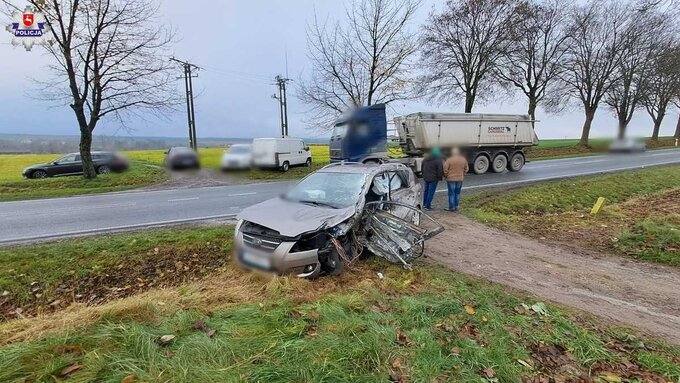 Wypadek na DK74 w Liśniku Dużym