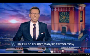 Paski informacyjne z "Wiadomości" TVP 