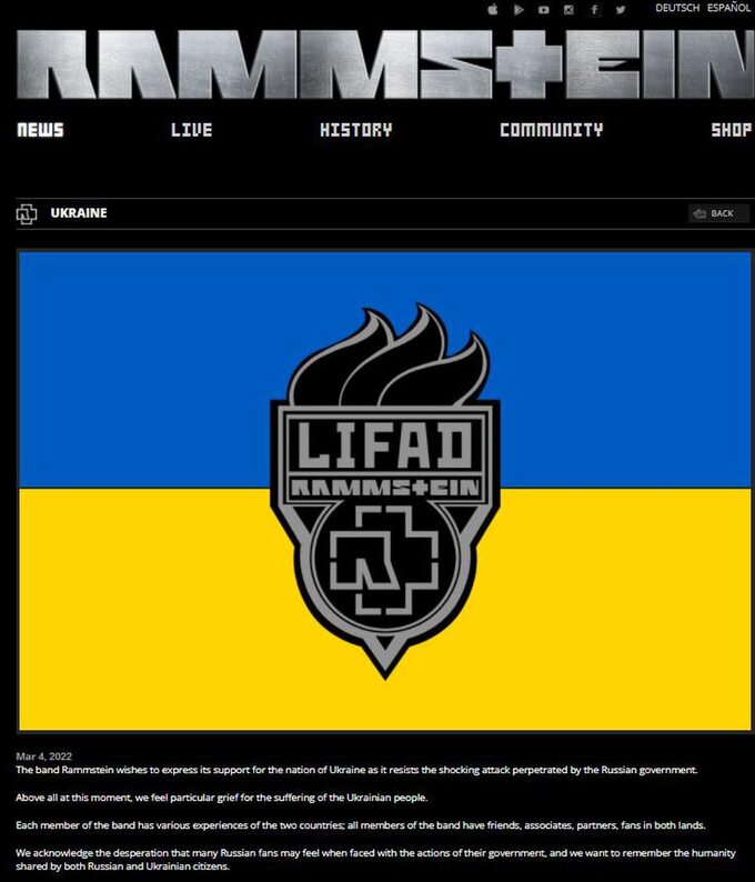 Oświadczenie zespołu Rammstein