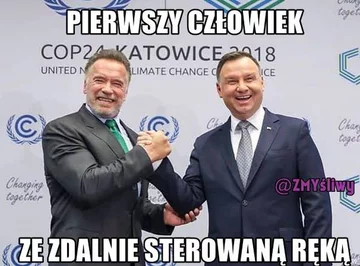 Mem po spotkaniu Andrzeja Dudy z Arnoldem Schwarzeneggerem 