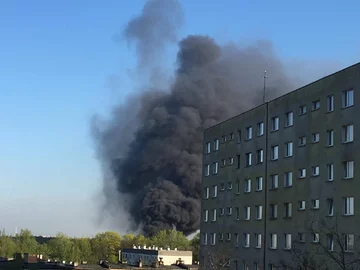 Pożar sortowni śmieci w Siemianowicach Śląskich 