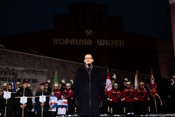 Premier Mateusz Morawiecki podczas obchodów 37. rocznicy pacyfikacji kopalni „Wujek” 