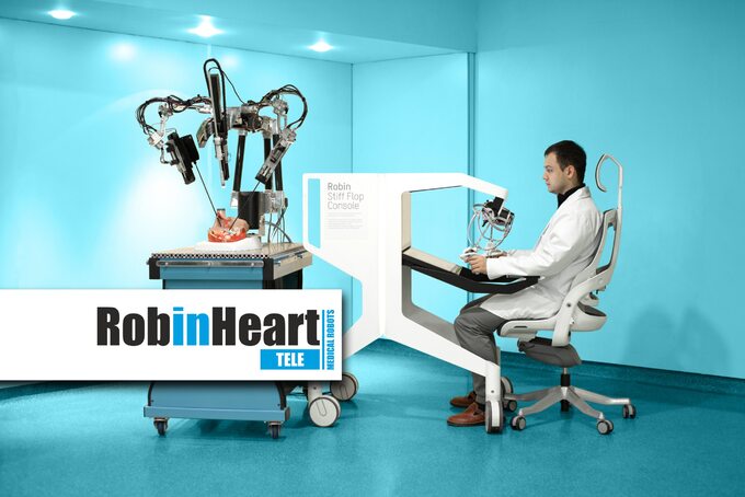 Robot Robin Heart Tele, na którym są przeprowadzane testy sztucznej inteligencji