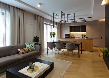 Salon w&nbsp;eleganckim apartamencie, projekt Barbara Jasicka