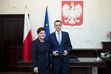 Powitanie premiera Mateusza Morawieckiego w KPRM 