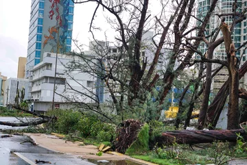 San Juan po przejściu huraganu Maria, zdjęcie z 20 września 