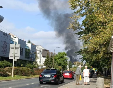 Miniatura: Pożar w Warszawie. Kłęby dymu nad miastem
