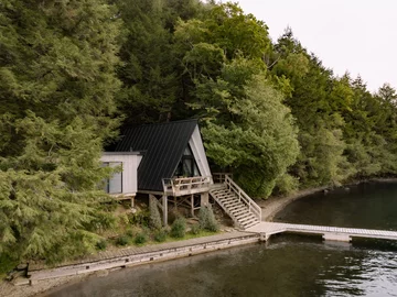 Dom nad jeziorem, projekt Matière Première Architecture v2com, 5891-01, brda, rama A