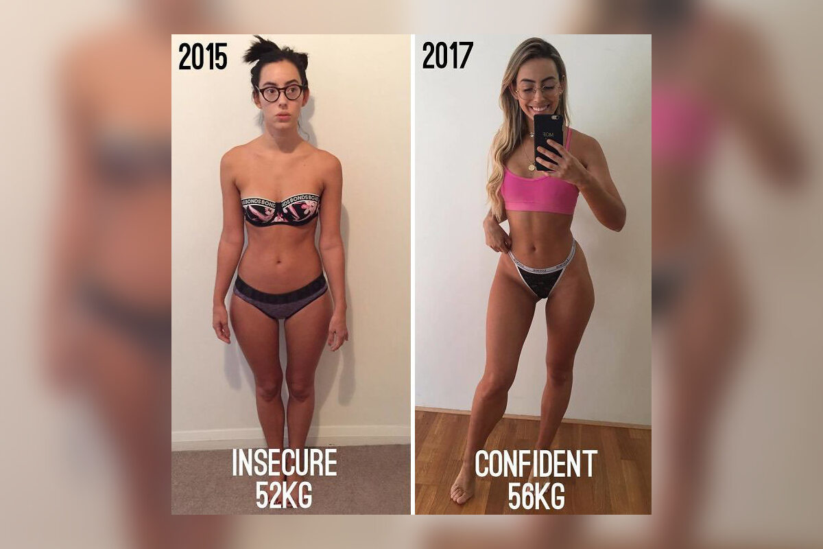 Zdjęcia przed i po zmianie wagi 