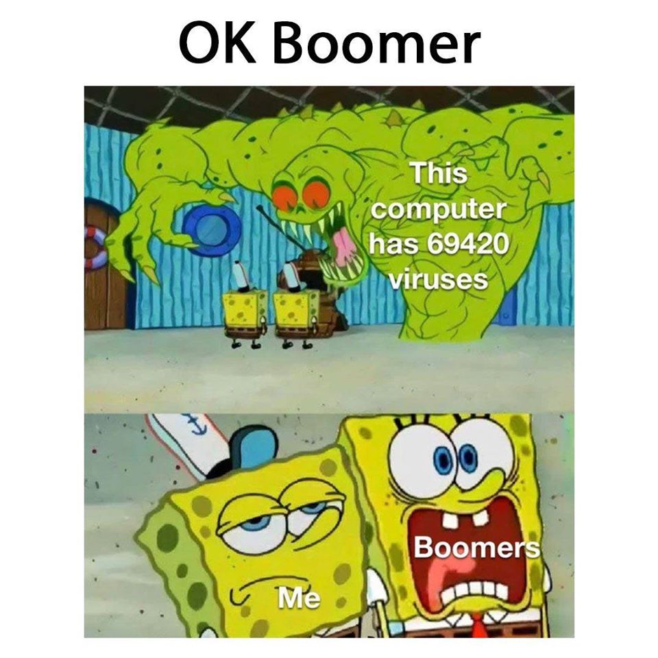 Mem związany z hasłem „OK BOOMER” i międzypokoleniową wojną w internecie 