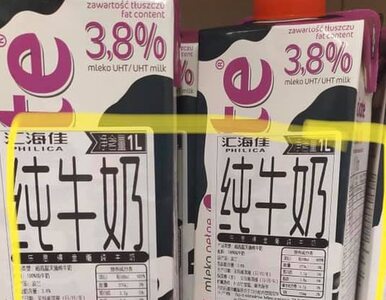 Miniatura: „Chińskie” mleko na półkach Tesco w...