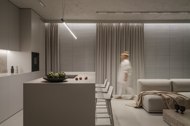 Minimalistyczne mieszkanie całe w bieli, KANDO ARCHITECTS Karolina Krawczyk