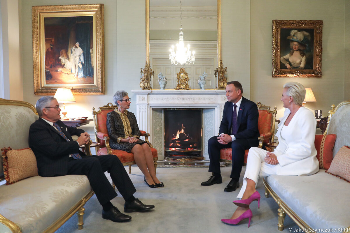 Spotkanie pary prezydenckiej z gubernator stanu Wiktoria i jej małżonkiem 