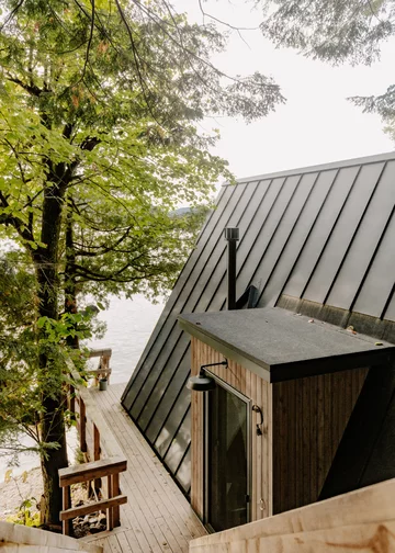 Dom nad jeziorem, projekt Matière Première Architecture v2com, 5891-01, brda, rama A