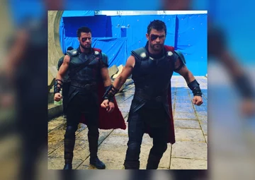 Chris Hemsworth (Thor) i jego dubler Bobby Holland 