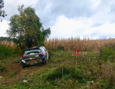 Miniatura: Wypadek na trasie Rajdu Nyskiego. Auto...