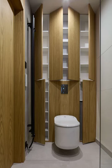 Mieszkanie z niebieską kuchnią, projekt Iva Hajkova Studio
