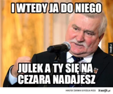 Mem z Lechem Wałęsą 