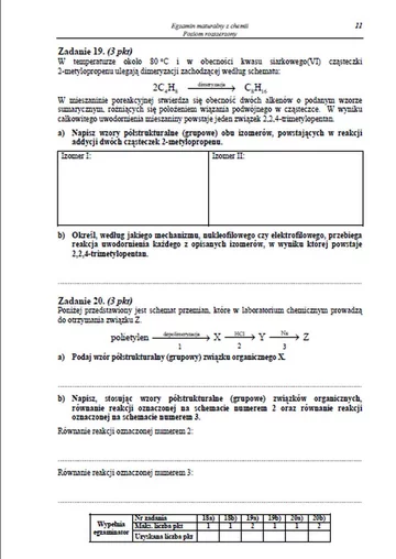 Matura 2013. Arkusz maturalny z chemii. Poziom rozszerzony (fot.CKE)