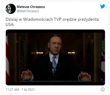 Mem po materiale Wiadomości TVP 