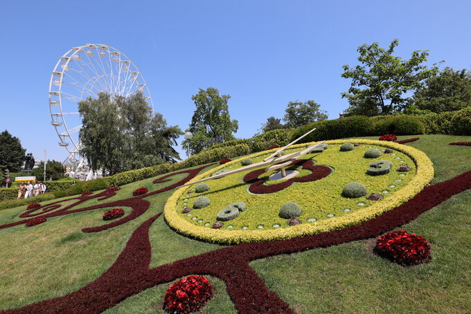 Zegar kwiatowy w Genewie, zdjęcie ilustracyjne