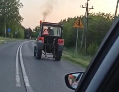Pijany traktorzysta jechał wężykiem. Prowadził ciągnik z prawie trzema...