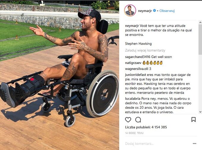 Kontrowersyjny wpis na Instagramie Neymara