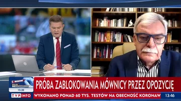 Pasek TVP Info opisujący dzisiejsze wydarzenia w Sejmie 